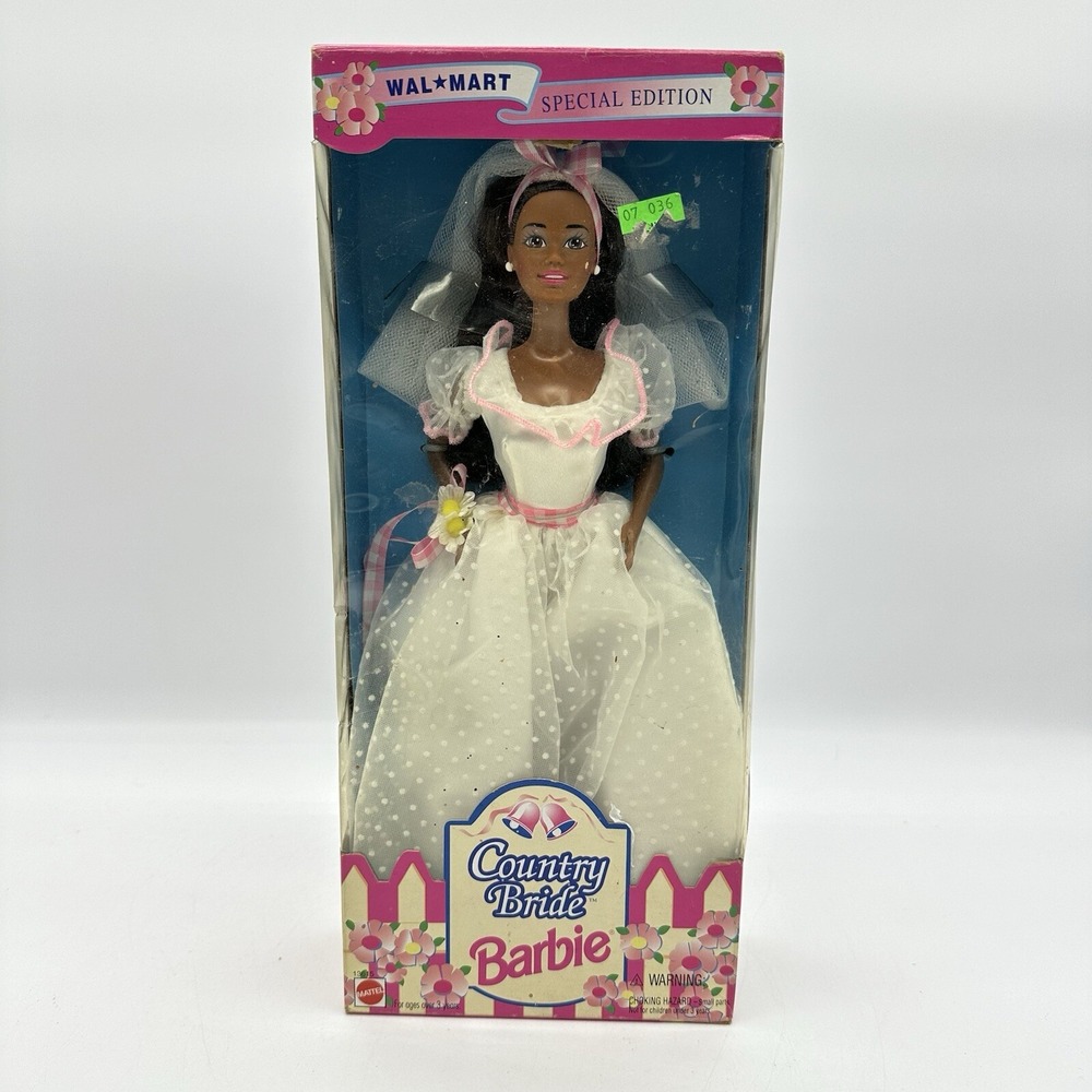 1994 Barbie Country Bride 12" Doll Mattel 13615 African-American Walmart Special